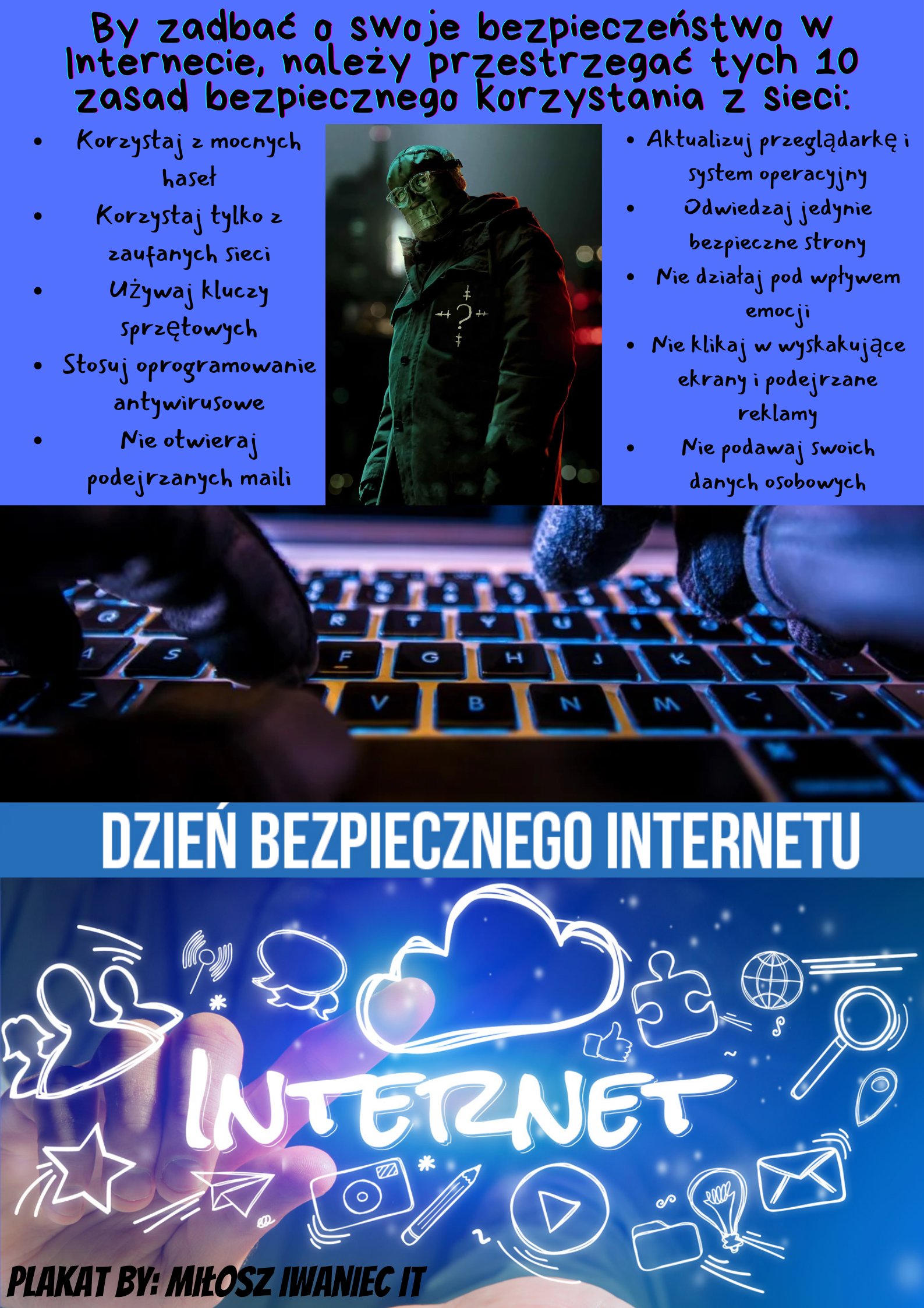 Miłosz Iwaniec IT - Plakat Bezpieczeństwo W Sieci
