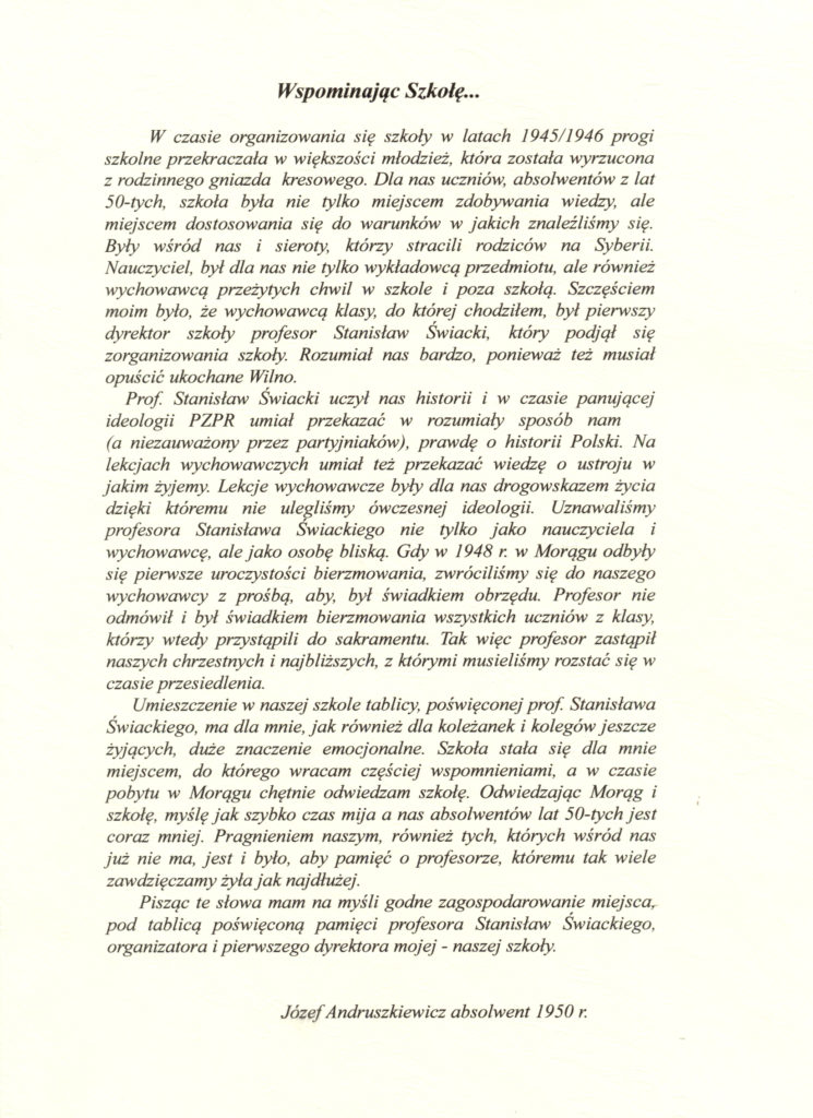 wspominając szkołę